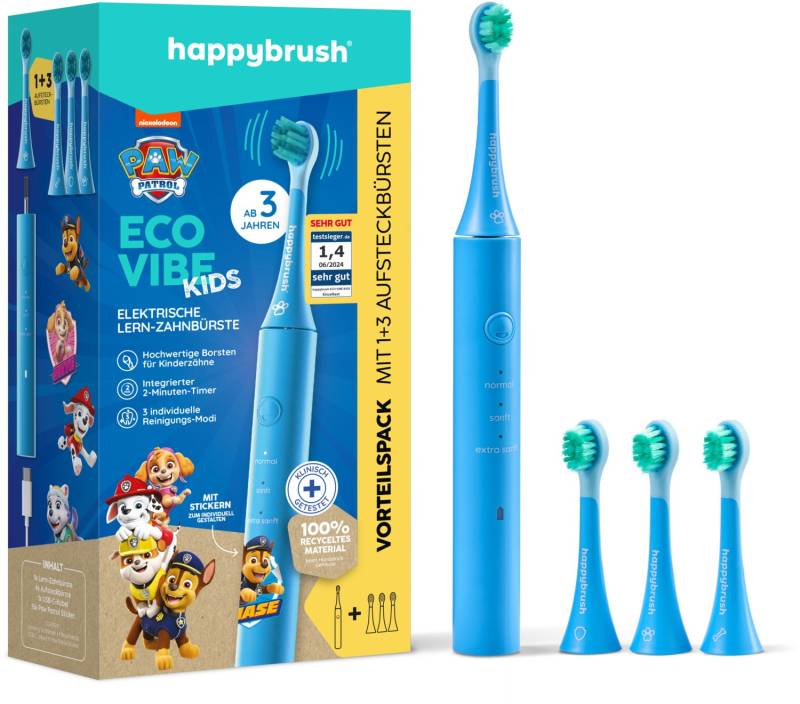ECO VIBE KIDS Paw Patrol +3 Refills Elektrische Zahnbürste von happybrush
