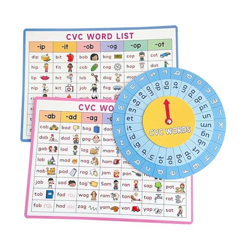 harayaa 3PCS English Phonics Poster CVC Interactive Turntable Lad Vielseitige Kinder von harayaa