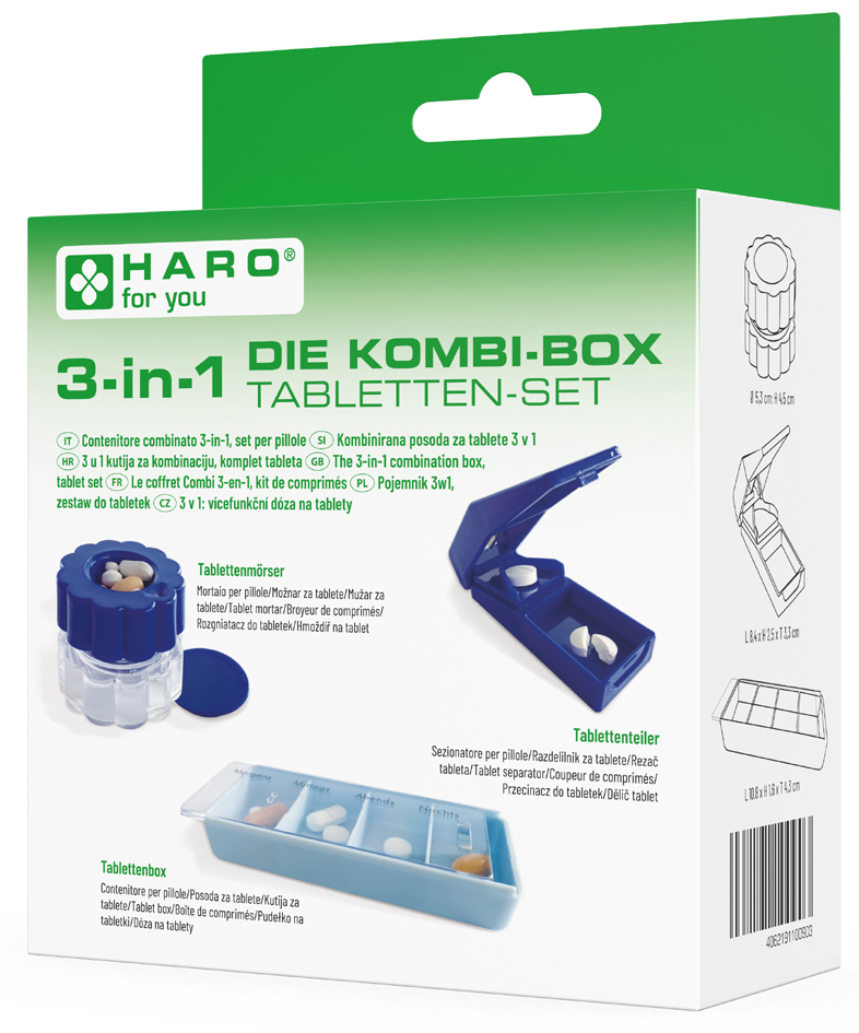 HARO 3-in-1 Kombi-Box Tabletten Set, 3-teilig, blau von haro