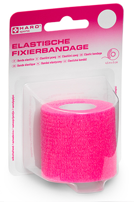 HARO Elastische Fixierbandage, 50 mm x 4,5 m, pink von haro