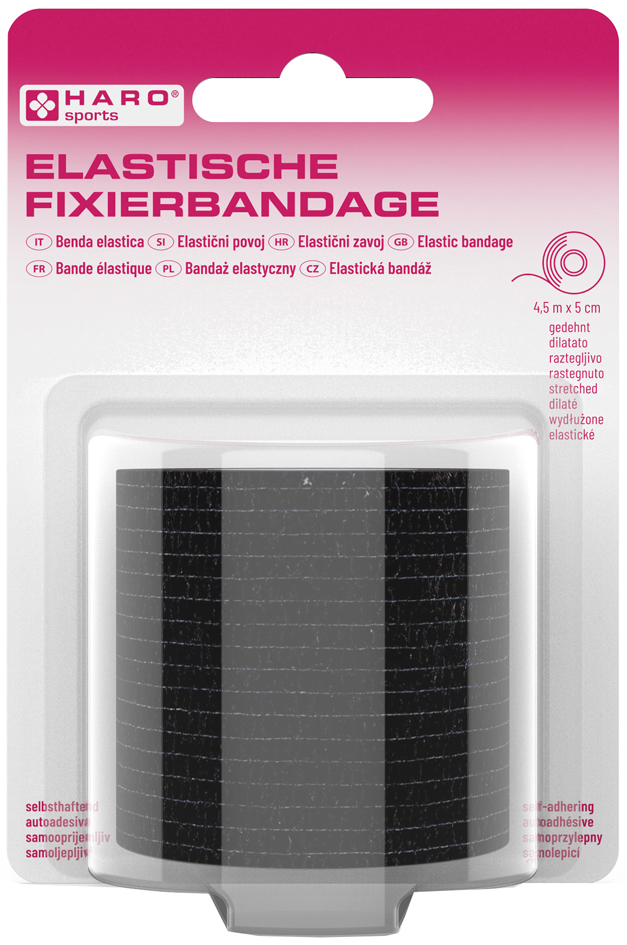 HARO Elastische Fixierbandage, 50 mm x 4,5 m, schwarz von haro