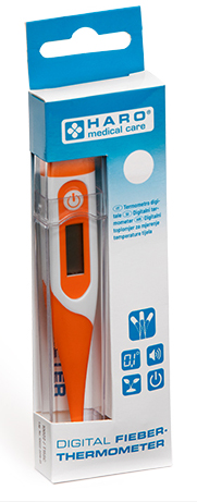 HARO Fieberthermometer, flexible Spitze, weiß/orange von haro