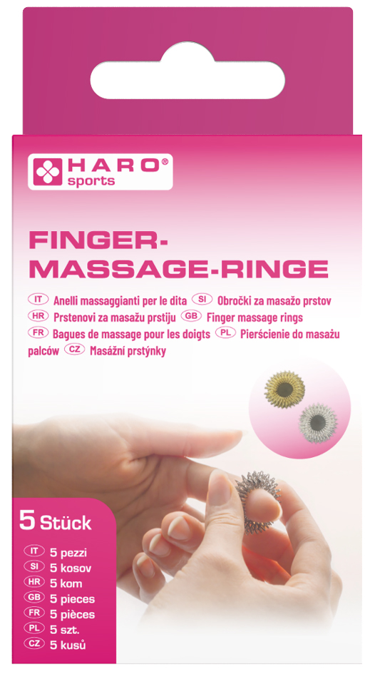 HARO Finger-Massage-Ringe, aus Carbonstahl, 5er-Set von haro