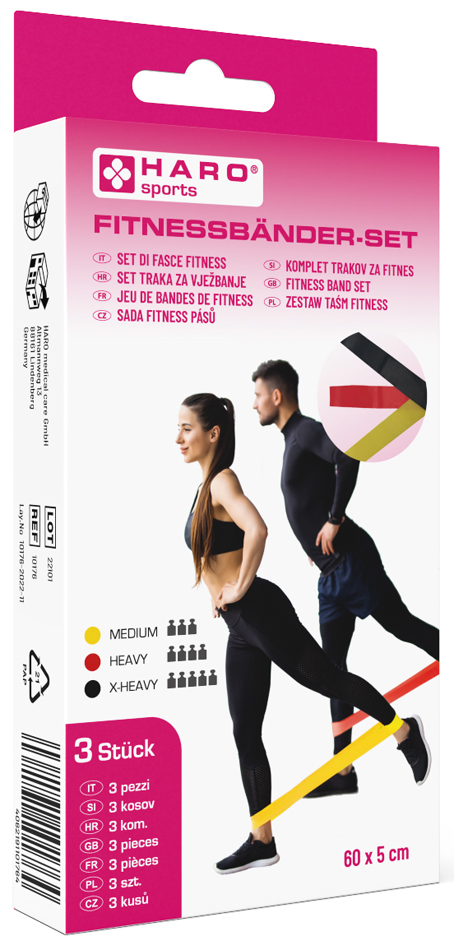 HARO Fitness-Bänder-Set, medium - stark, 3er-Set HARO Fitness-Bänder-Set, medium - stark, 3er-Set von haro
