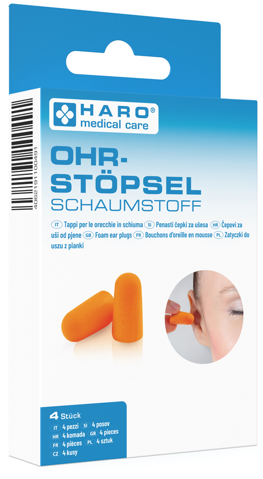 HARO Gehörschutzstöpsel, Schaumstoff, orange von haro