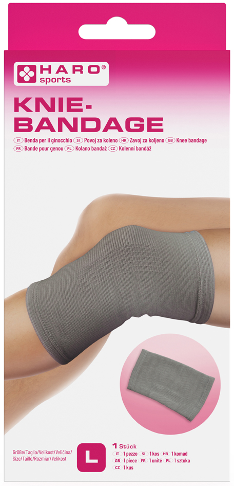 HARO Sportbandage , Knie, , Größe: L, grau HARO Sportbandage , Knie, , Größe: L, grau von haro