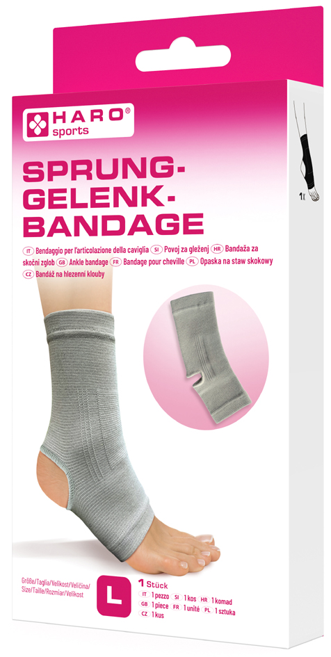 HARO Sportbandage , Sprunggelenk, , Größe: L, grau HARO Sportbandage , Sprunggelenk, , Größe: L, grau von haro