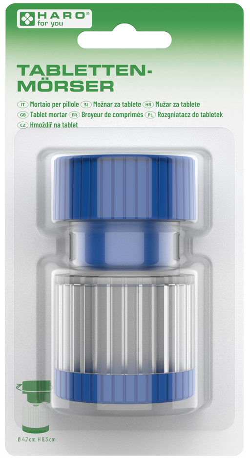 HARO Tabletten-Mörser, blau/transparent HARO Tabletten-Mörser, blau/transparent von haro