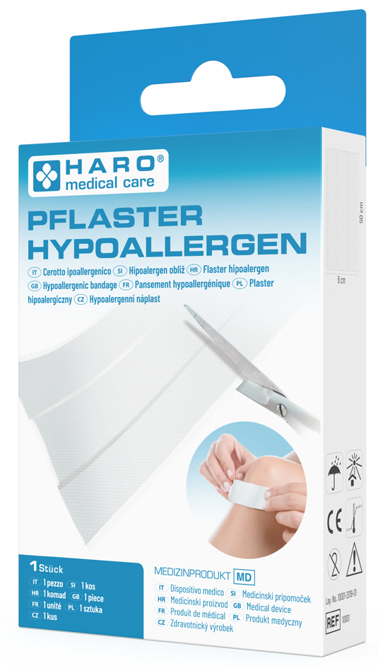 HARO Wund-Pflaster hypoallergen, 500 x 60 mm, weiß von haro