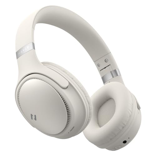 havit H630BT Faltbare Overhead Bluetooth Kopfhörer mit Mikrofon - 36 Stunden Nutzung Bluetooth V5.3 (Beige) von havit