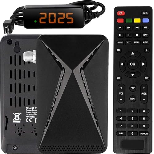 Hd-line OM-26100 Mini Sat Receiver -DVB S/S2 Satelliten Receiver Full HD 1080 P HDMI 2 x USB 2.0 HDTV [Digital Satelliten Receiver] (Astra Hotbird Türksat)-Schwarz von hd-line