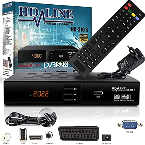 HD-LINE HDMI Receiver Satellit HD Digitaler Satelliten Receiver HDMI DVB S2 Receiver für Sat HD HDMI Sat Receiver HDMI HD Receiver Sat Digital für Satelliten Resiver für TV DVB-S, Mit PVR Schwarz von hd-line