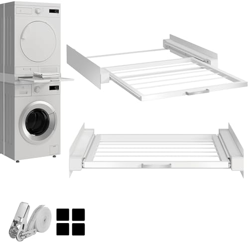 Hd-Line Universeller Zwischenbaurahmen - Aufhängesystem - Für Waschmaschinen und Trockner, mit herausziehbarem Fach, vibrationsdämpfend und kippfest Größe (60x54x10 cm, bis 15 kg) von hd-line