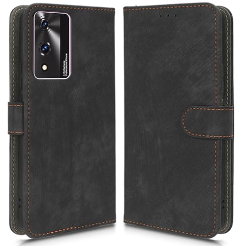 Hülle Kompatibel mit CUBOT A10, RFID-Blockierung, Magnetisches Flip-Leder, Stoßfeste Schutzabdeckung mit Kartenfächern und Ständer von hdqICase