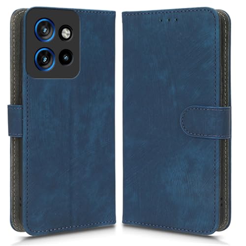 Hülle Kompatibel mit Motorola Edge 50 Neo, RFID-Blockierung, Magnetisches Flip-Leder, Stoßfeste Schutzabdeckung mit Kartenfächern und Ständer von hdqICase