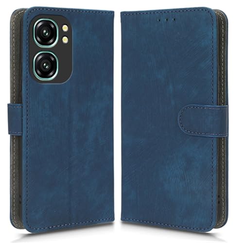 Hülle Kompatibel mit OUKITEL C58 Pro, RFID-Blockierung, Magnetisches Flip-Leder, Stoßfeste Schutzabdeckung mit Kartenfächern und Ständer von hdqICase