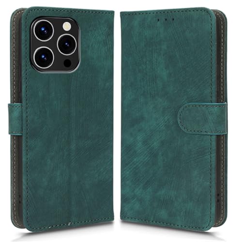 Hülle Kompatibel mit Oukitel P1, RFID-Blockierung, Magnetisches Flip-Leder, Stoßfeste Schutzabdeckung mit Kartenfächern und Ständer von hdqICase