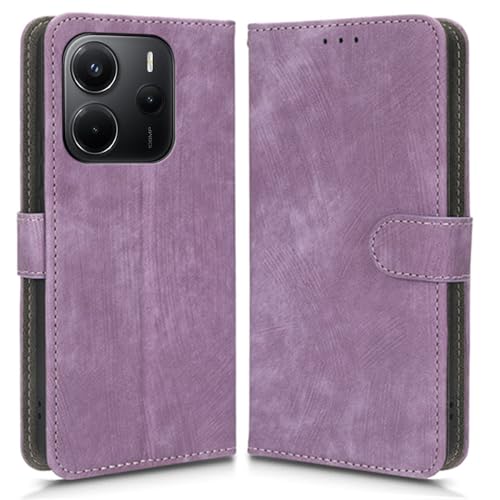 Hülle Kompatibel mit Xiaomi Redmi Note 14 4G, RFID-Blockierung, Magnetisches Flip-Leder, Stoßfeste Schutzabdeckung mit Kartenfächern und Ständer von hdqICase