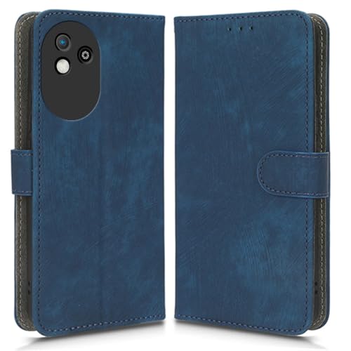 Hülle Kompatibel mit ZTE Blade A35 Lite, RFID-Blockierung, Magnetisches Flip-Leder, Stoßfeste Schutzabdeckung mit Kartenfächern und Ständer von hdqICase
