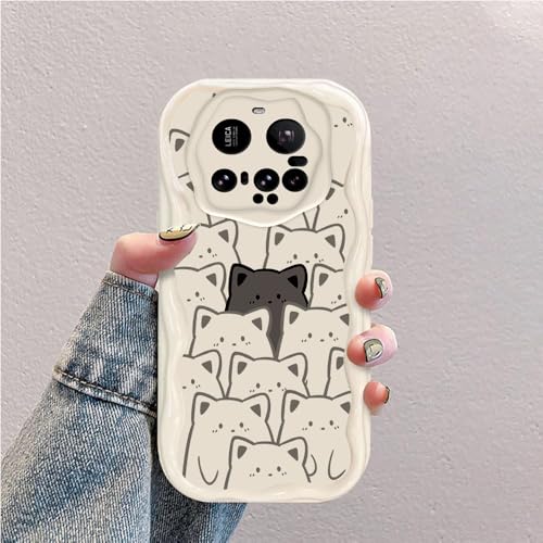 Katze Welle Silikon Weich Hülle Kompatibel mit Xiaomi 15 Ultra Weiß von hdqICase