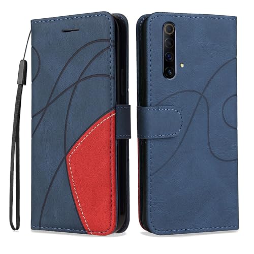 Kompatibel mit Realme X50 5G/Realme X3 SuperZoom – Schlanke Zweifarbige Handyhülle mit Weichem Leder und TPU, Kartenfächern Kompatibel mit Realme X50 5G/Realme X3 SuperZoom – Schlanke Zweifarbige Handyhülle mit Weichem Leder und TPU, Kartenfächern von hdqICase