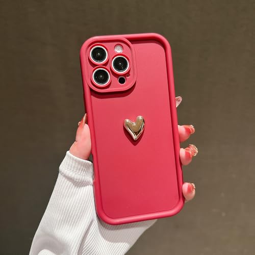 Kompatibel mit Redmi Note 13 Pro 5G/Poco X6 5G – Goldene galvanisierte 3D-Herz Handyhülle, Mattes TPU Vollschutz Softcase Kompatibel mit Redmi Note 13 Pro 5G/Poco X6 5G – Goldene galvanisierte 3D-Herz Handyhülle, Mattes TPU Vollschutz Softcase von hdqICase