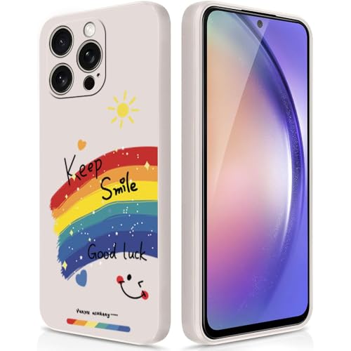 Kompatibel mit Samsung Galaxy A34 5G Hülle – Lächeln & Viel Glück TPU Weiche Schutzhülle von hdqICase
