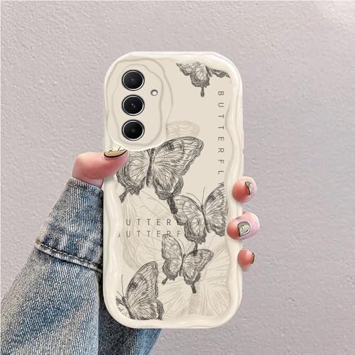 Schmetterling Welle Silikon Weich Hülle Kompatibel mit Samsung Galaxy A55 Weiß Schmetterling Welle Silikon Weich Hülle Kompatibel mit Samsung Galaxy A55 Weiß von hdqICase