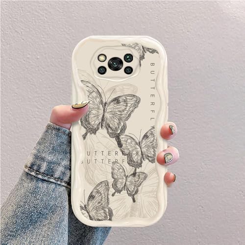 Schmetterling Welle Silikon Weich Hülle Kompatibel mit Xiaomi Poco X3 NFC/Poco X3 Pro Weiß Schmetterling Welle Silikon Weich Hülle Kompatibel mit Xiaomi Poco X3 NFC/Poco X3 Pro Weiß von hdqICase