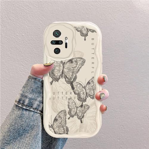 Schmetterling Welle Silikon Weich Hülle Kompatibel mit Xiaomi Redmi Note 10 Pro 4G Weiß Schmetterling Welle Silikon Weich Hülle Kompatibel mit Xiaomi Redmi Note 10 Pro 4G Weiß von hdqICase