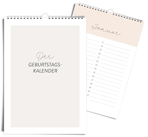 heaven+paper A5 Geburtstagskalender I Kalender für Geburtstage und Jahrestage I jahresunabhängig immerwährend ohne Wochentage – Ewiger Kalender zum Eintragen von Geburtstagen (A5 COZY) von heaven+paper