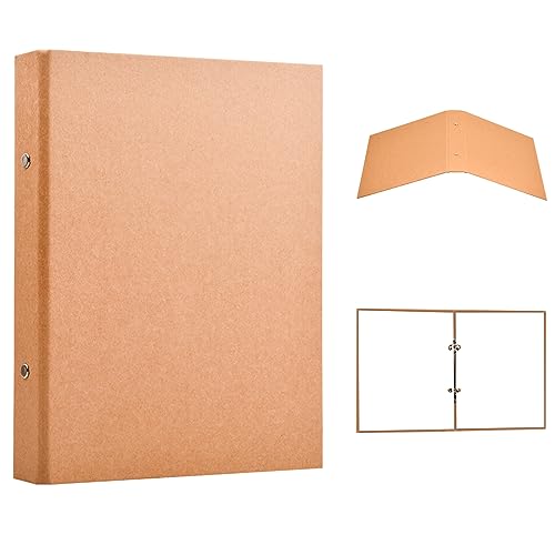 2 Stücke A5 Ringbuchordner, Kraftpapier-Einband, Ringordner A5 Nachfüllbar 2 Ringe, Lose BläTter Notizbuch Abdeckung, Metall-Zwei-Loch-Binder für Tagebuch Scrapbook Schule Büro Reise (A) von heavenlife