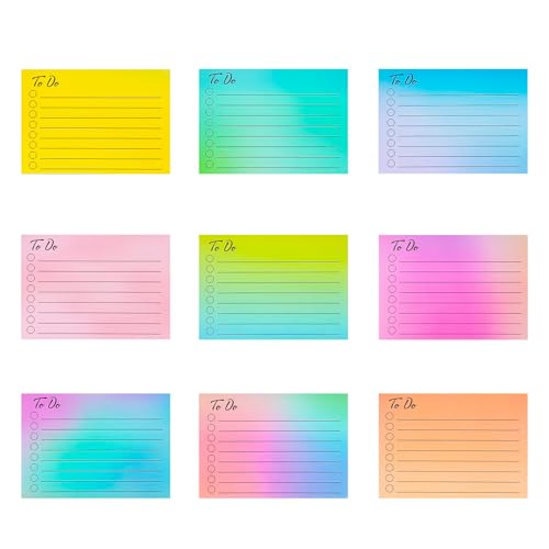 9 Packung Haftnotizen Klebezettel, Selbstklebende Haftnotizzettel, Linierte Klebezettel, To Do Liste Haftnotizblock für Büro, Zuhause, Schule, Sitzung 50 Blatt pro Stück (10 X 7cm) von heavenlife