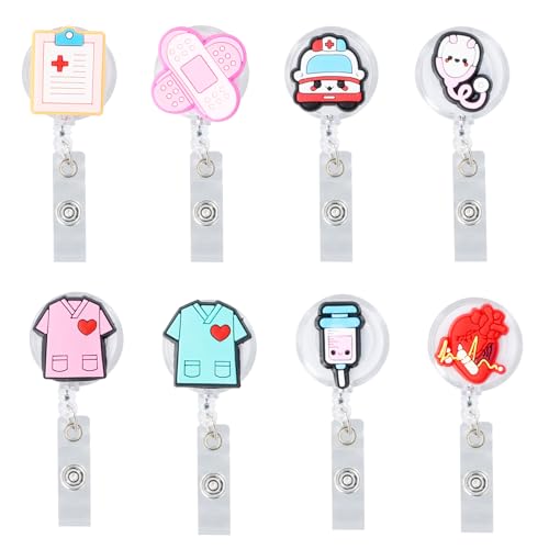 Krankenschwester Badge Halter, Retractable Ausweishalter Krankenschwester, 8 Stück Einziehbare Abzeichenhalter, Einziehbare ID Kartenhalte für Nurse, Ärzte Krankenschwester Badge Halter, Retractable Ausweishalter Krankenschwester, 8 Stück Einziehbare Abzeichenhalter, Einziehbare ID Kartenhalte für Nurse, Ärzte von heavenlife