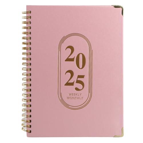 Terminkalender 2025 A5, Akademischer Terminplaner, Lehrerkalender, Tagebuch, Buchkalender, Studienplaner, Schulplaner, Tages Wochen Monats Planer for Schüler Family Office School (Rosa 2025) von heavenlife