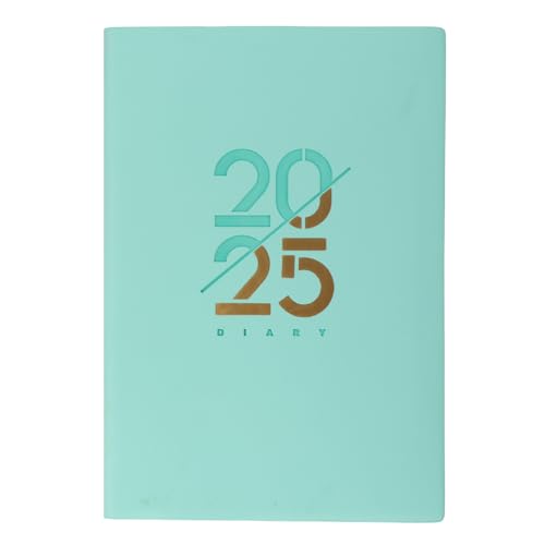 Terminplaner 2025 A5, Akademischer Planer, Lehrerkalender, Terminkalender 2025, Studienplaner, Schulplaner, Tagesplaner 1 Tag 1 Seite mit Softcover (Cyan) von heavenlife