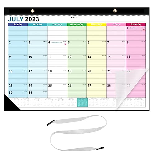 Wandkalender 2023-2024, 43 x 30.5 cm 18 Monate Juli 2023 - Dezember 2024 Tischkalender, Großer Monatliche Desktop Kalender für Familie Schule Büro Planen Terminplanung Organisieren (Bunt) von heavenlife