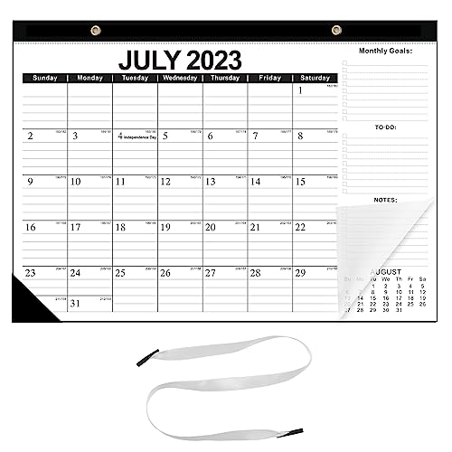 Wandkalender 2023-2024, 43 x 30.5 cm 18 Monate Juli 2023 - Dezember 2024 Tischkalender, Großer Monatliche Desktop Kalender für Familie Schule Büro Planen Terminplanung Organisieren (Schwarz) von heavenlife