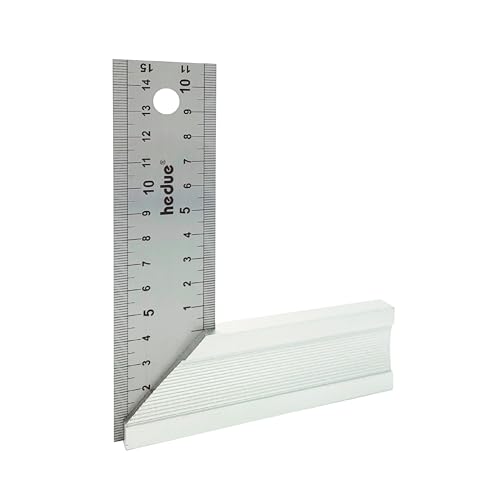 hedue® Schreinerwinkel mit Anschlag - Winkel Anschlagwinkel 45°, Tischlerwinkel, 90 Grad Winkel 150 x 40 x 1 mm von Hedue