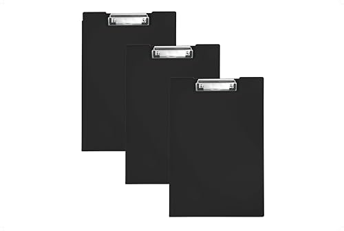 Heidemann Aufklappbare Klemmbrettmappe DIN A4 Plus Photodruck, 11100000 (Schwarz 3er Set) von heidemann GmbH & Co. KG Perfektion in Kunststoff