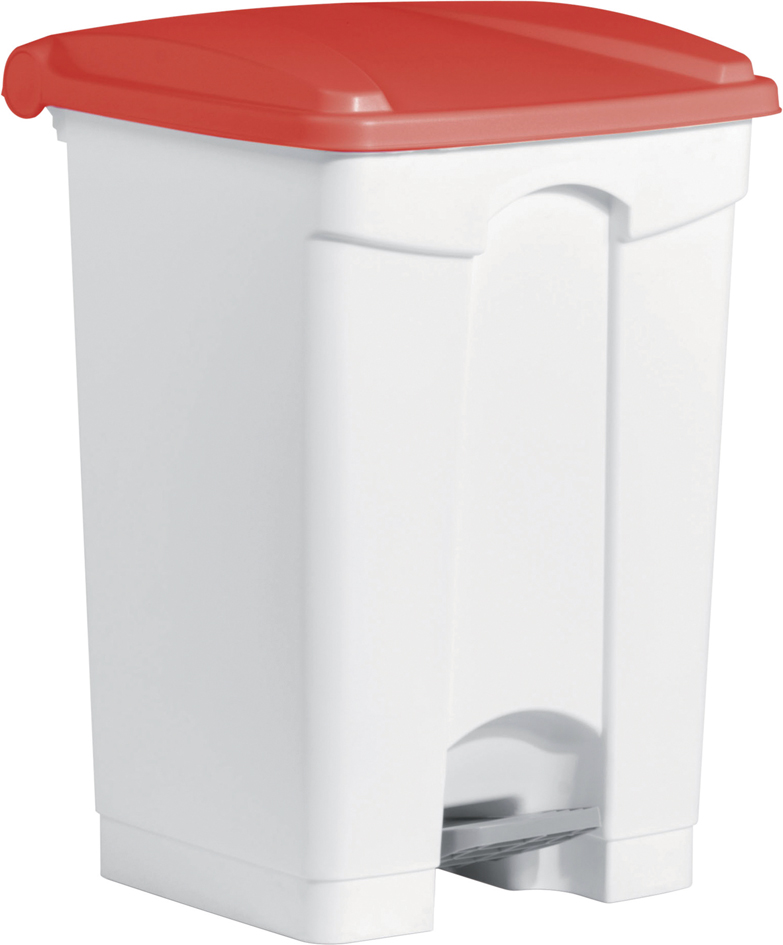 helit Tret-Abfalleimer , the step, , 45 Liter, weiß/rot helit Tret-Abfalleimer , the step, , 45 Liter, weiß/rot von helit