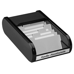 helit Visitenkartenbox schwarz/schwarz, für bis zu 300 Visitenkarten helit Visitenkartenbox schwarz/schwarz, für bis zu 300 Visitenkarten von helit