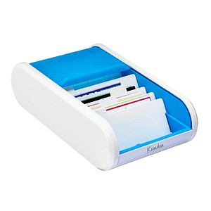 helit Visitenkartenbox weiß/hellblau, für bis zu 300 Visitenkarten helit Visitenkartenbox weiß/hellblau, für bis zu 300 Visitenkarten von helit