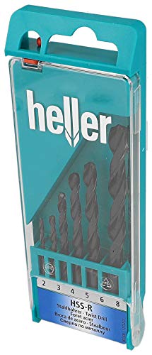 Heller Tools 901 HSS-R Stahlbohrer DIN 338 RN, set 6-teilig. Ø 2/3/4/5/6/8 mm, hss bohrer set metall 2-8mm, metallbohrer set, bohrer set metall, stahlbohrer set, akkuschrauber Heller Tools 901 HSS-R Stahlbohrer DIN 338 RN, set 6-teilig. Ø 2/3/4/5/6/8 mm, hss bohrer set metall 2-8mm, metallbohrer set, bohrer set metall, stahlbohrer set, akkuschrauber von heller