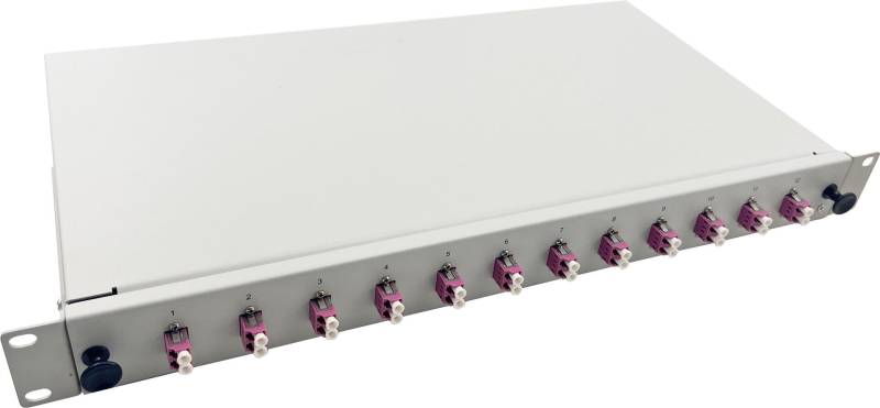 Helos LWL 19 Spleissbox 12 x LC Duplex OM4 spleißfertig grau (375558) von helos