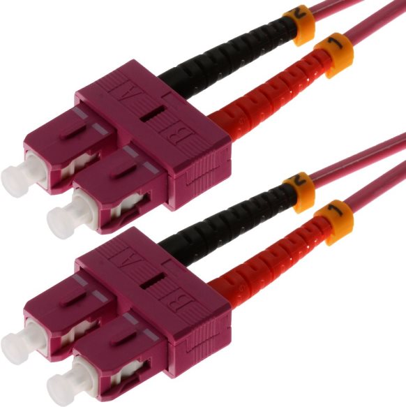 Helos - LWL Patchkabel - SC Duplex-Mode - SC Duplex-Mode - 20 m - 50/125 Mikrometer - OM4 - erikaviolett Helos - LWL Patchkabel - SC Duplex-Mode - SC Duplex-Mode - 20 m - 50/125 Mikrometer - OM4 - erikaviolett von helos