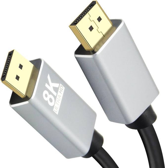 Helos PREMIUM - DisplayPort-Kabel - DisplayPort (M) zu DisplayPort (M) - DisplayPort 1.4 - 1 m - Dolby DTS-HD Master Audio-Unterstützung, unterstützt 8K UHD (7680 x 4320) - Schwarz von helos