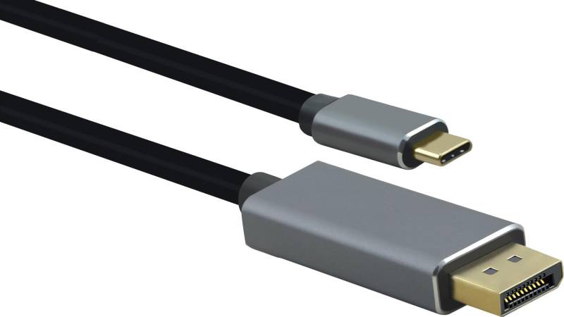 Helos PREMIUM - DisplayPort-Kabel - USB-C (M) zu DisplayPort (M) - USB 3.1 / DisplayPort 1.2 - 1.8 m - 4K Unterstützung - Schwarz von helos