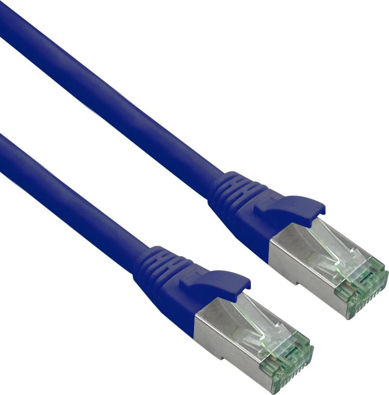 Herweck Helos - Patch-Kabel - RJ-45 (M) zu RJ-45 (M) - 30,0m - 6 mm - SFTP, PiMF - CAT 7 (Kabel) / CAT 6a (Anschlüsse) - halogenfrei, Knickschutzmanschette - Blau (363701) von helos