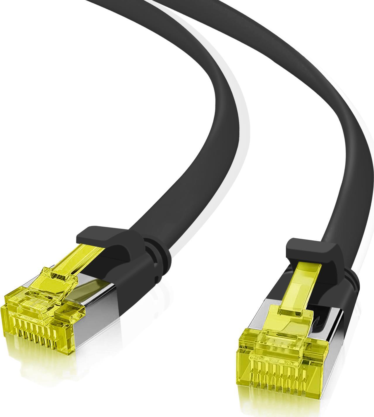 Helos - Patch-Kabel - RJ-45 (M) zu RJ-45 (M) - 3 m - U/FTP - CAT 6a - flach - Schwarz von helos